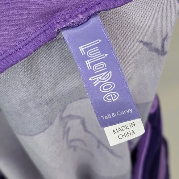 LuLaRoe TC Leggings Haunted Castle Bats Purple Halloween Tall Curvy Buttery Soft - Picture 4 of 9